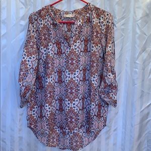 Pink Republic women’s size Large v neck top, nice